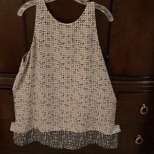 Max Studio Black and Cream Patterned sleeveless top